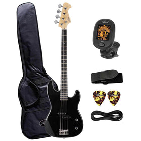 Artist APB Black Bass Guitar w/ Accessories